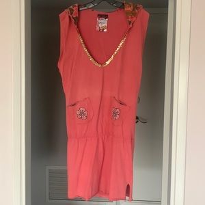 Eisbar Sequined Hoodie Dress Swimsuit Coverup Size Medium